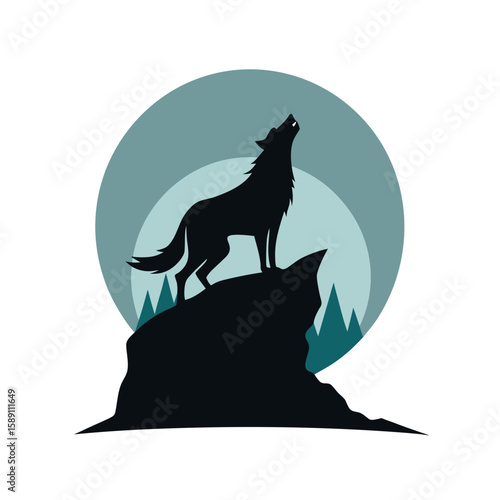 wolf howling at night