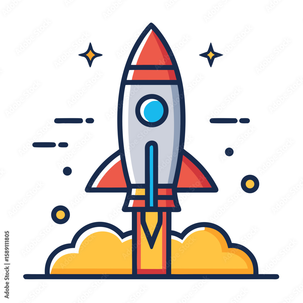 Naklejka premium rocket in space