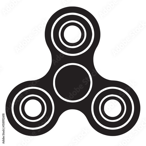 silhouette image of finger spinner with transparent color background