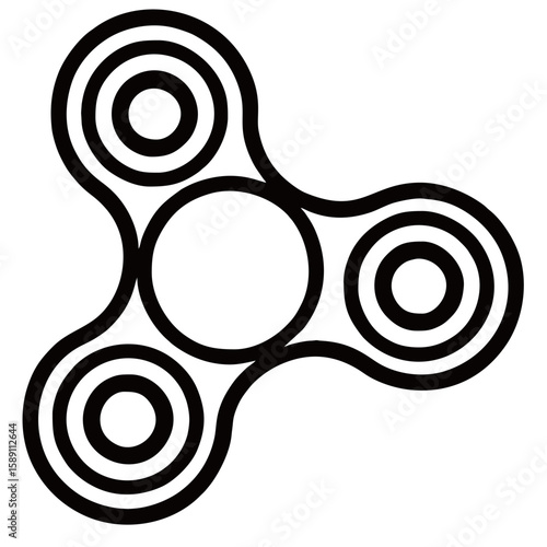 silhouette image of finger spinner with transparent color background