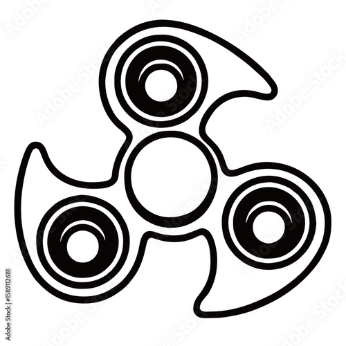 silhouette image of finger spinner with transparent color background