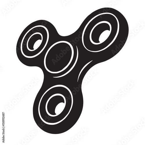 silhouette image of finger spinner with transparent color background