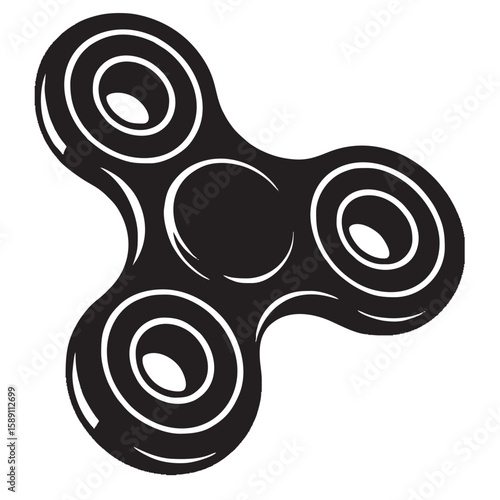 silhouette image of finger spinner with transparent color background