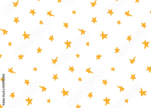 Seamless stars doodle pattern. Hand-drawn star shapes in a playful, sketchy style. Perfect for wrapping paper, fabric, stationery, wallpapers, and decorative backgrounds. Vector illustration.