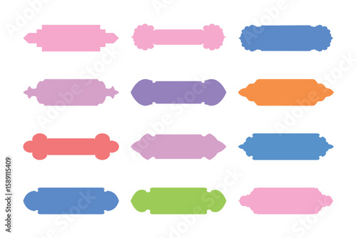 Horizontal Badges Frame Glyph  - SET 12
