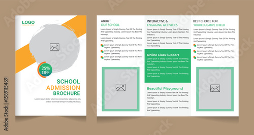 School admission social media post and brochure design. back to school banner design set. Back to school admission promotion banner. school admission template for social media ad.