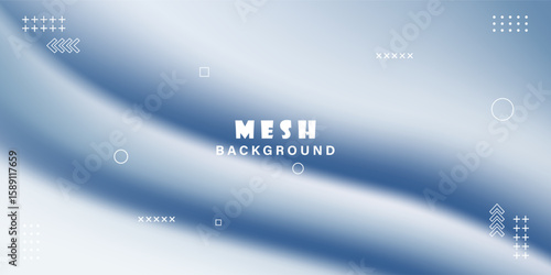 Blue and white luxury fabric wave background. Smooth fluid waves. Elegant shiny silk satin texture. Vector illustration.