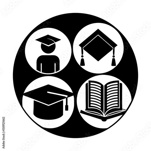 Education and Learning Icons Pack Isolated on White.