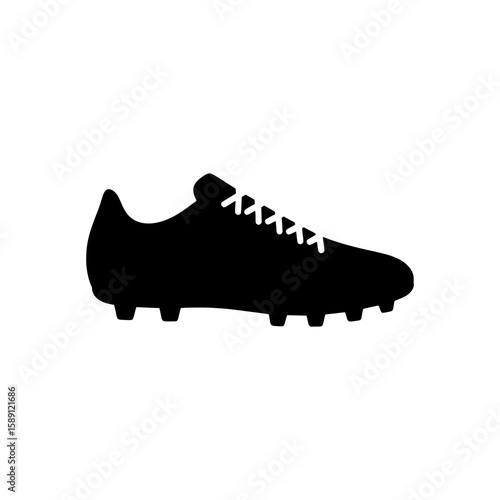 a black and white vector logo outline of a soccer player cleat icon	