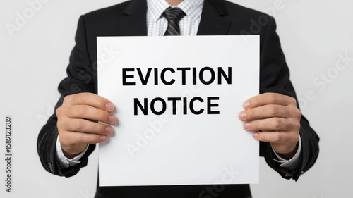 Eviction Notice - Formal Legal Document Handed Over as Symbol of Authority and Social Tension