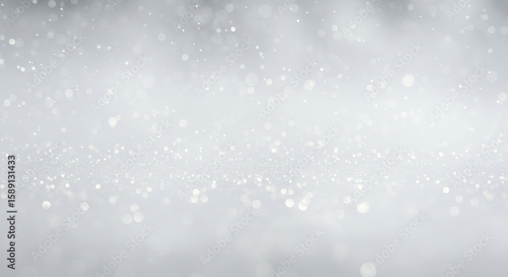 Fototapeta premium Ethereal White Landscape with Subtle Fog, Sparkle, and Bokeh Illumination
