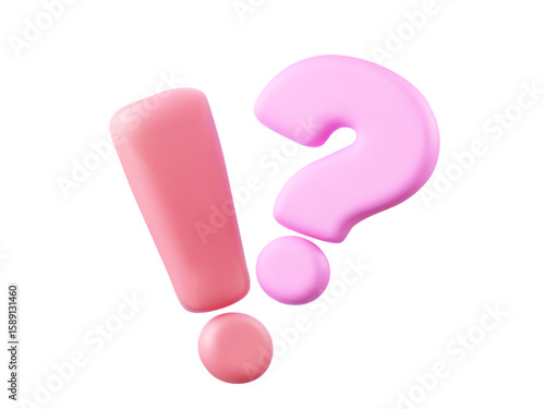 3D Question and Exclamation Marks — Vector Illustration for Help, FAQ and UI
