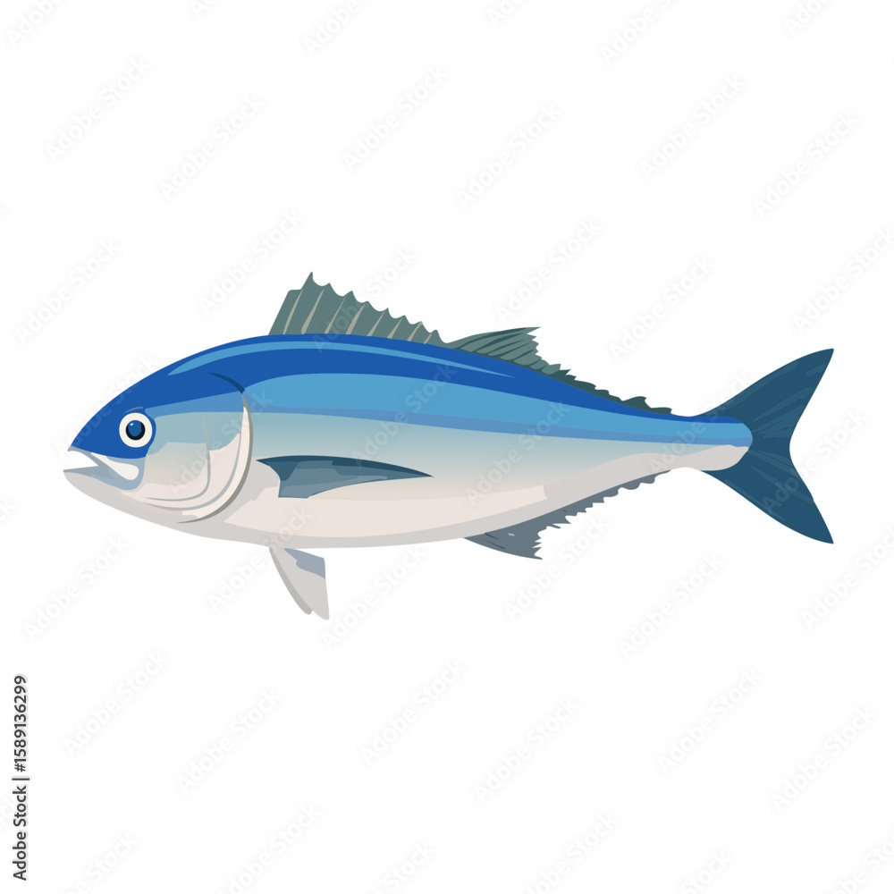 Illustration of a Bluefin Tuna Fish on a Black Background Illustration of a Bluefin Tuna Fish on a Black Background