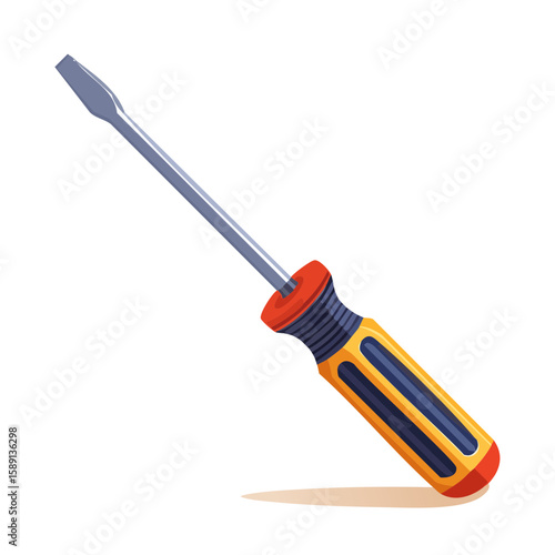 Illustration of a Flathead Screwdriver for Home Repair or DIY Projects