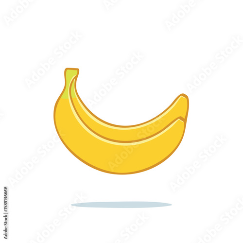Cartoon Banana on Black Background Depicts Healthy Eating and Tropical Food