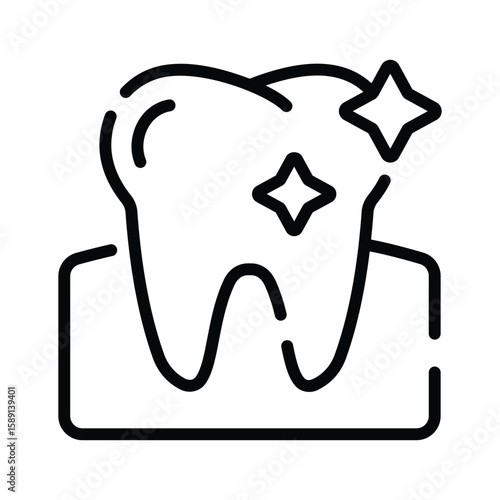 A modern outline icon of single healthy tooth