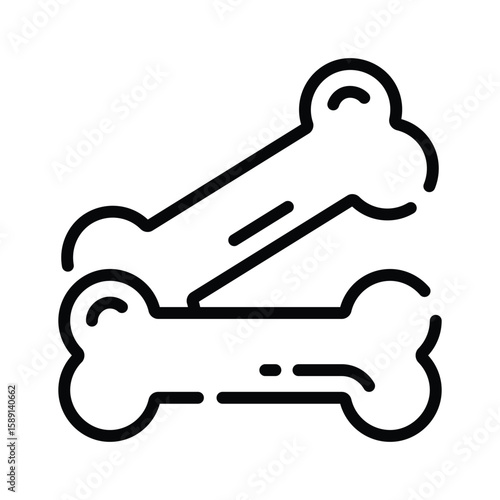 Easy to edit linear icon of human skeletal bones