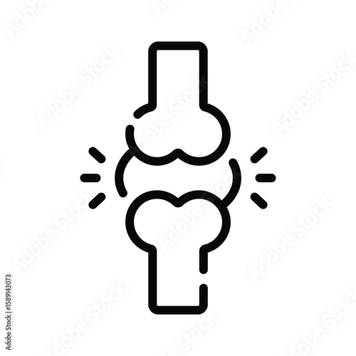 Visually appealing linear icon of knee joint bones