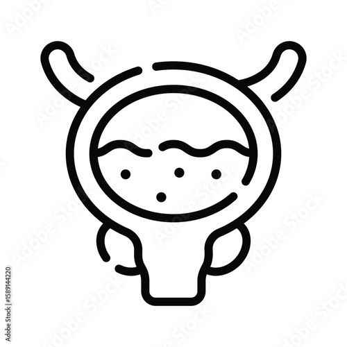 Ready to use linear icon of urinary bladder organ