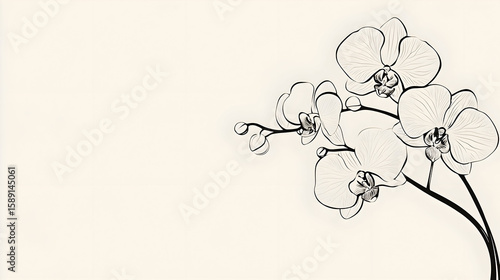 Orchid line art graphic design