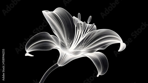 Monochrome lily graphic design
