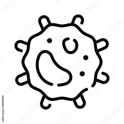 Visually engaging outline icon of virus microbe structure