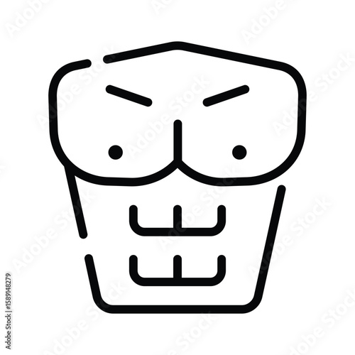 Trendy linear icon of abdominal muscles, easy to edit