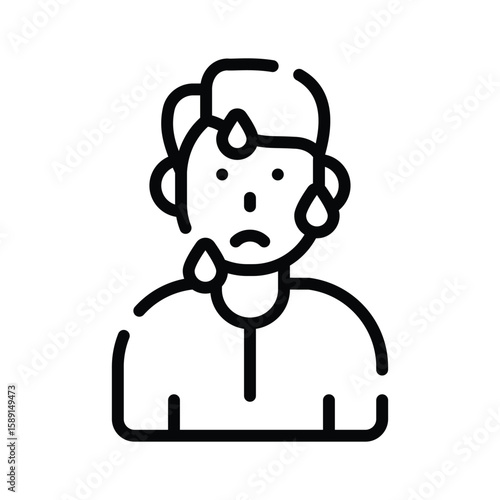 A captivating outline icon of sweating human