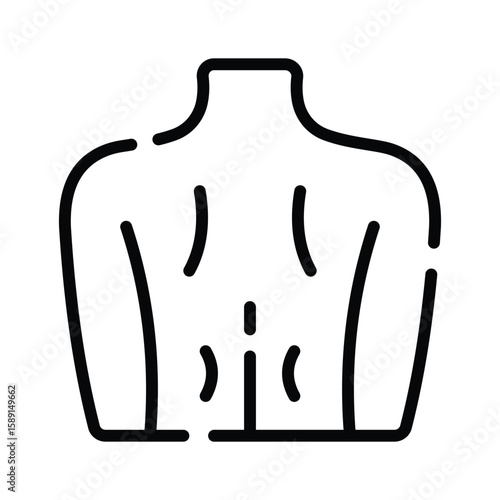 A customizable outline icon of human back posture
