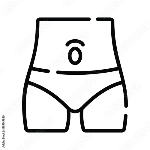 Trendy linear icon of belly and abdominal area