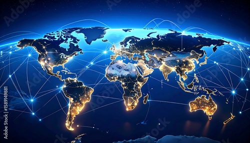 Global network map of illuminated cities