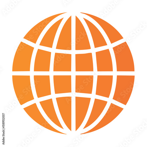 Orange Globe Illustration Showing Global Connections and Worldwide Communication on Black Background