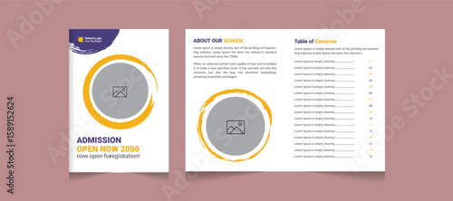 School admission square banner. back-to-school brochure template educational banner Instagram posts and social media post template and web banner.