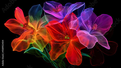 Abstract colorful floral arrangement