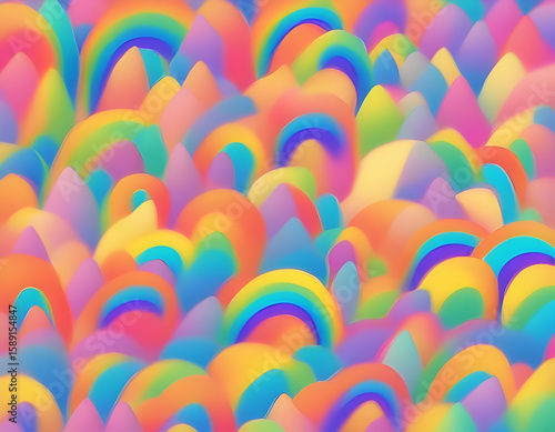 Colorful rainbow iridescent bright gender diversity cute composite decorative background