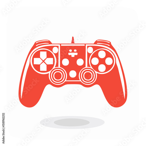 Game controller icon in orange color gaming console gamepad illustration