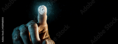 Fingerprint Activation. Person uses digital security.