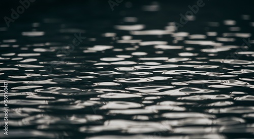 Donker wateroppervlak reflecteert zacht licht. AI Generated