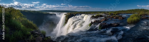 Panoramic view of iguazu falls nature's beauty 360 degrees hdr landscape hdri