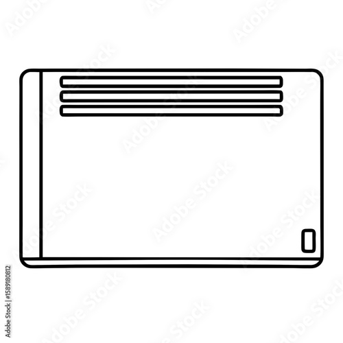 Radiator outline vector icon black and white line drawing