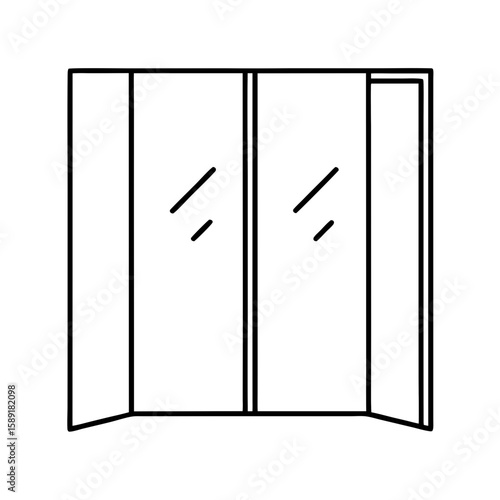 Sliding Wardrobe Doors Outline Icon Minimalist Design for Interior Decor