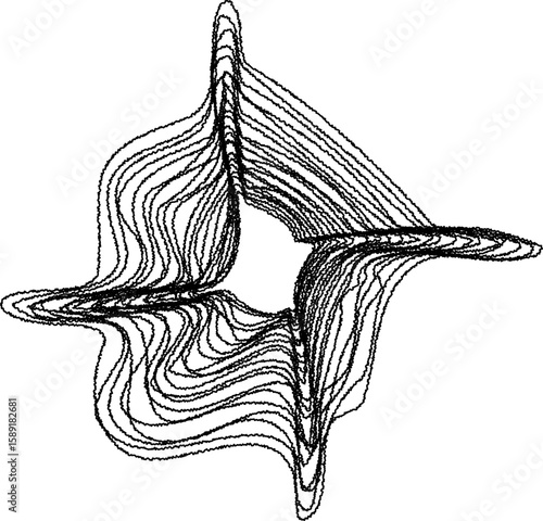 Circle with geometric starburst pattern composed of sharp radial lines emanating symmetrically from the center.