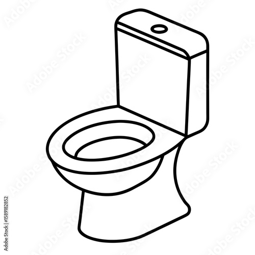 Simple Toilet Bowl Outline Illustration for Bathroom or Plumbing Needs