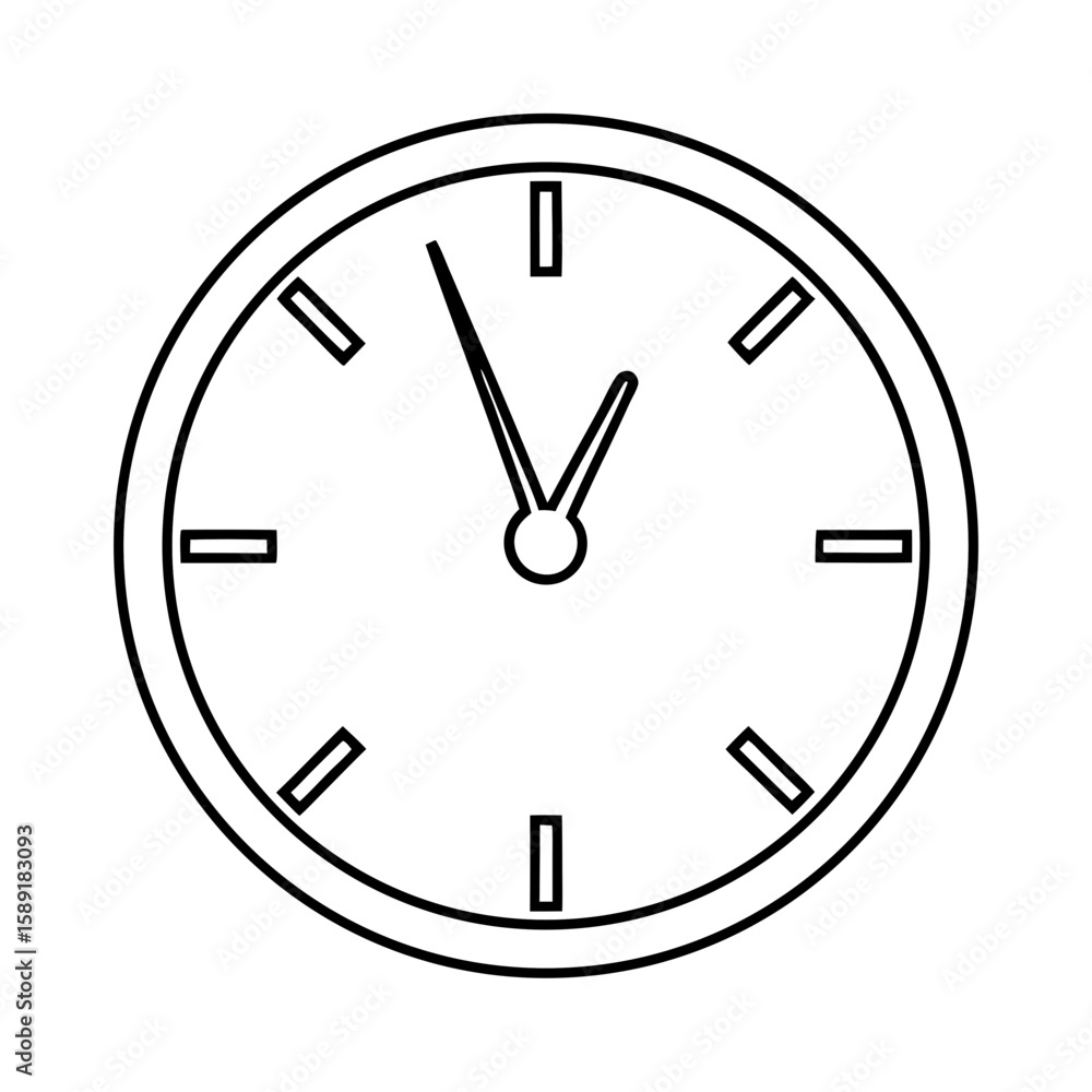 Simple Clock Face Outline Showing Time Approaching Five Oclock Simple Clock Face Outline Showing Time Approaching Five Oclock