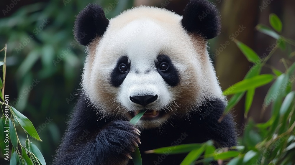 Fototapeta premium cute panda eye close up