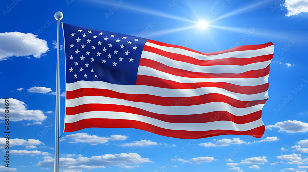 Fototapeta premium flag, america, usa, stripes, stars, blue, red, united states, white, american flag, banner, patriotism, freedom