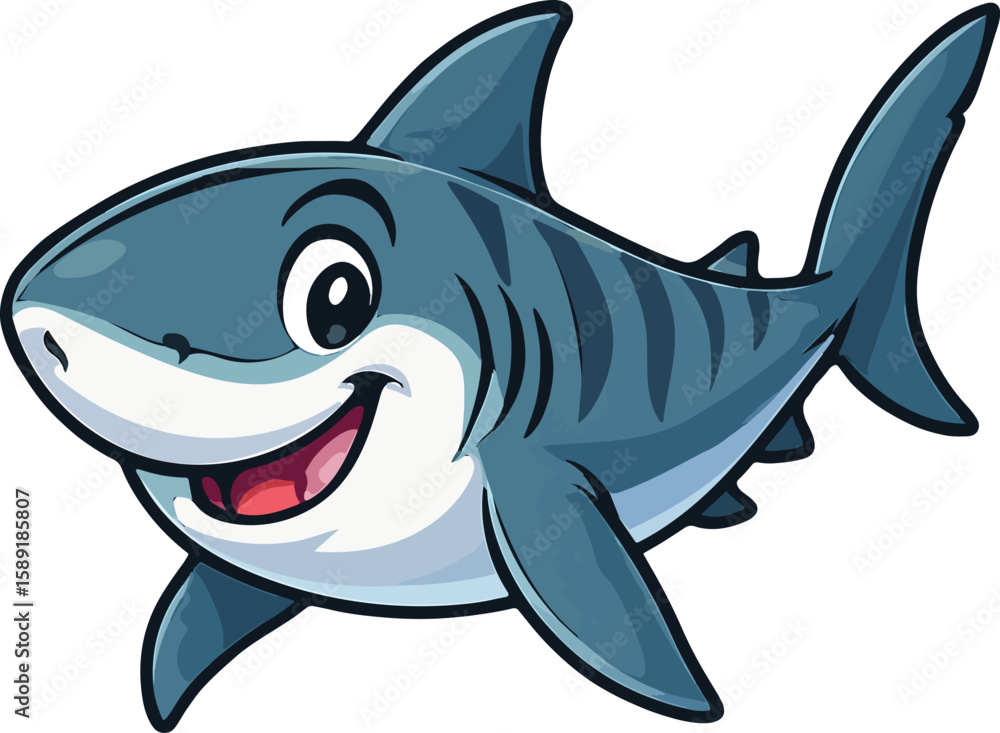 Fototapeta premium Tiger shark with a playful yet powerful personality