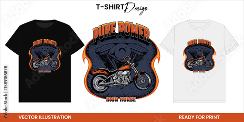 Harley Motorcycle Engine Vector for T-shirt Design or Print and Sticker