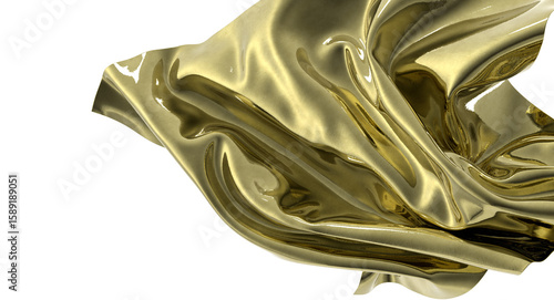 Shiny golden fabric drapes ...