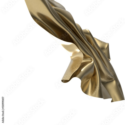 Shiny golden fabric drapes ...
